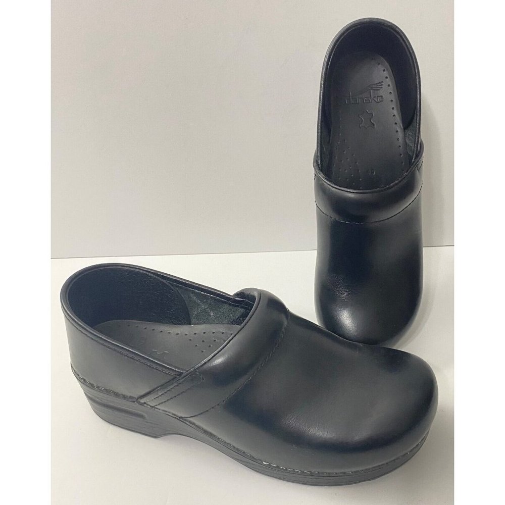 Dansko Professional Cabrio Leather Clogs Black Women's Size 40 EU / 9.5 US